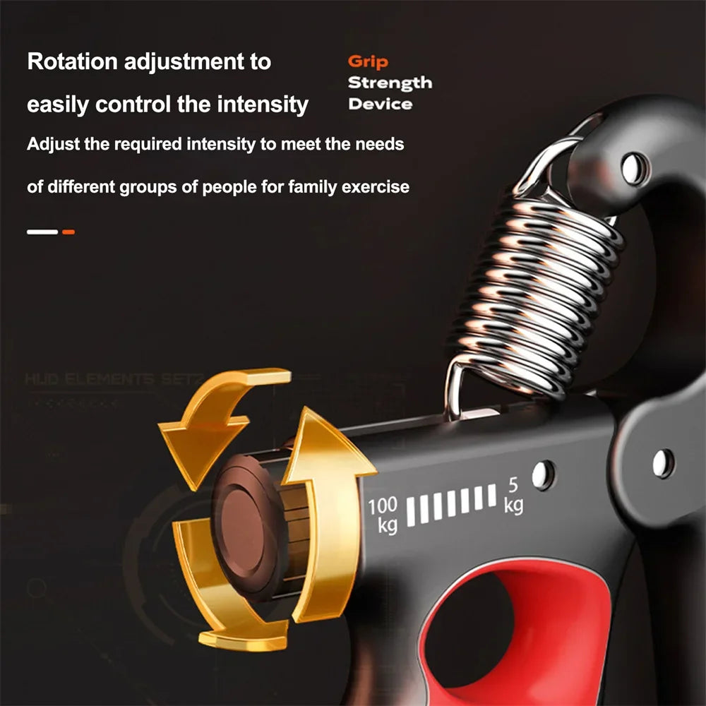 Adjustable Resistance Gripper with Counter β 5 to 100 KG β Hand and Forearm Strengthening