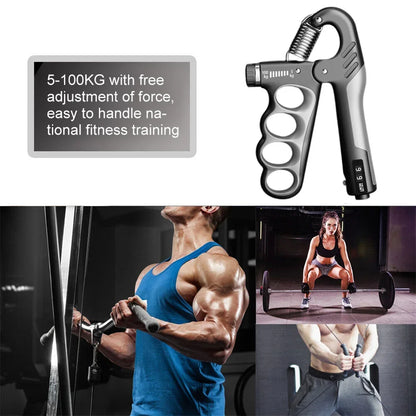 Adjustable Resistance Gripper with Counter – 5 to 100 KG – Hand and Forearm Strengthening